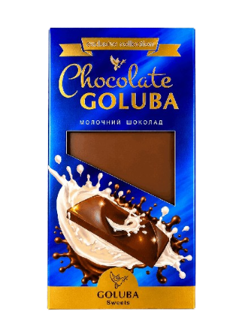 Шоколад молочний ТМ GOLUBA SWEETS, 100г